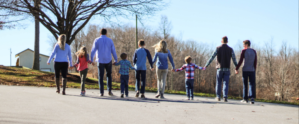 picture of a large family with autistic family members