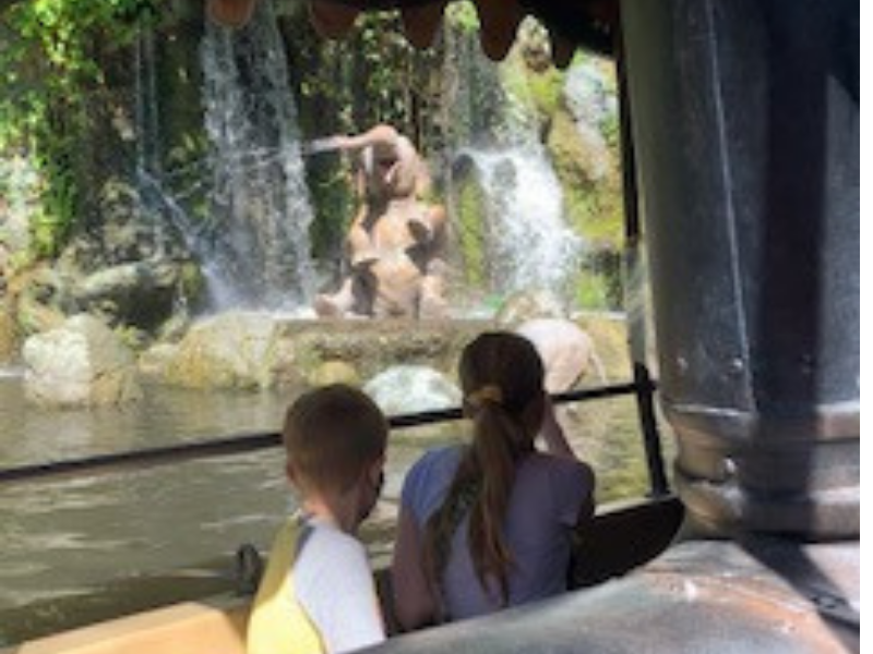 girl and boy on Jungle Cruise