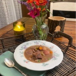 Grass fed beef stew- buying our own organic beef

